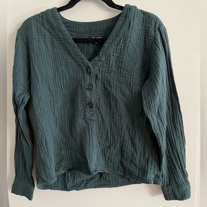Madewell Lightspun Evert Top Midnight Green Size XS